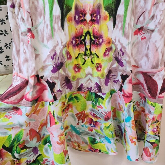 Prabal Gurang Rainbow Kaleidoscope Tshirt Ruffle Dress - Picture 6 of 11